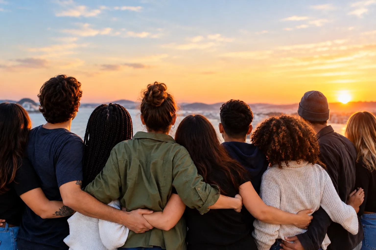 Família reunida com carinho: pai, mãe e filho